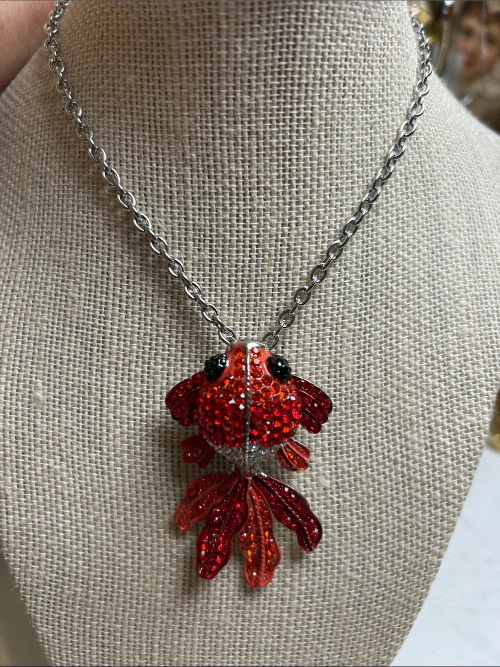 Red Goldfish Pendant Necklace - Fashion Jewelry